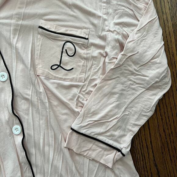 🍭6/$30 event blossom ballet pink L initial monogrammed modal nightgown -S - Picture 2 of 5